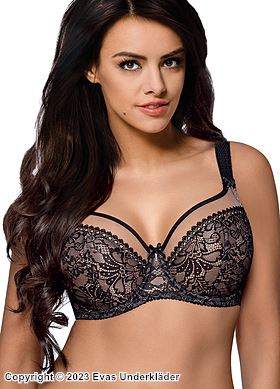 Push-up bra, microfiber, without pattern, A to F-cup