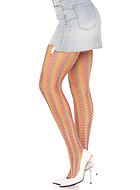 Patterned pantyhose, crochet net, colorful stripes