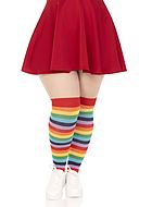 Stockings, colorful stripes, plus size