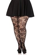 Romantic pantyhose, net, flowers, plus size